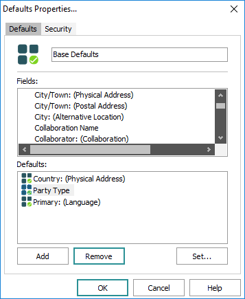 Defaults Properties